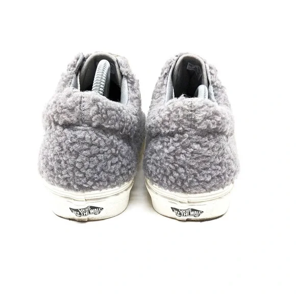 Vans Shoes Womens 10 Cozy Hug Faux Fur Low Top Sneakers Skater Gray Sherpa - Picture 6 of 10